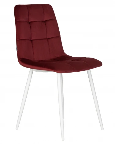 Стул обеденный CHILLY (Бордовый Holland 47, основание белое)