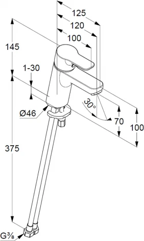 Смеситель Kludi Pure&Easy 372750565 для раковины, для безнапорных водонагревателей
