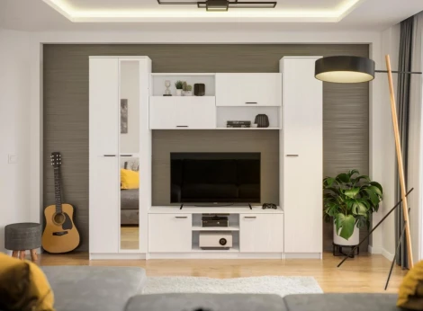 Готовая гостиная Woodville Бертелена белое дерево / белое дерево 507393