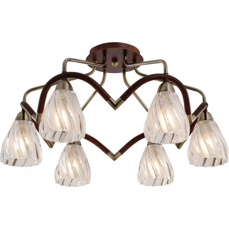 Потолочная люстра N-Light 407 407-06-53ABW antique brass + walnut