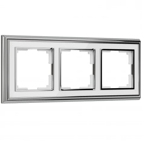 Рамка на 3 поста Palacio (хром/белый) Werkel W0031331 (a051200)