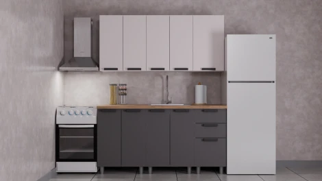 ГК Аленушка 1,6м Лилия Кашемир/Сталь,скоба черный,сонома