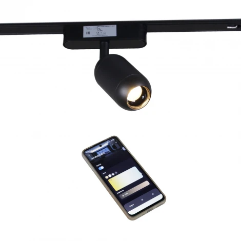 Трековый магнитный светодиодный светильник 48V регулировкой цветовой температуры и яркости, Умный дом с Алисой Reluce 13009-9.3-001UR magnetic Led7W BK CCT+SMART