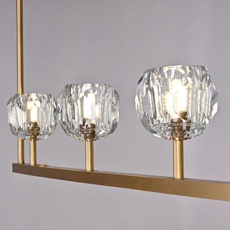 Подвесной светильник Rh Boule De Cristal Linear Chandelier 6 Bronze ImperiumLoft 40,1222 (220V)