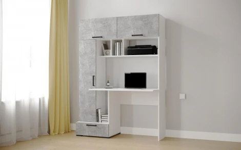 Компьютерный стол ТЭКС Квартет-11, Белый, ателье светлое