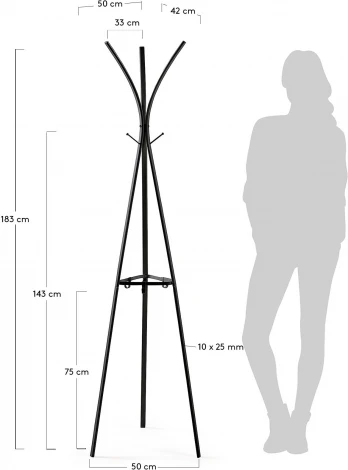Вешалка Stearn металлическая черная La Forma (ex Julia Grup) арт.069067