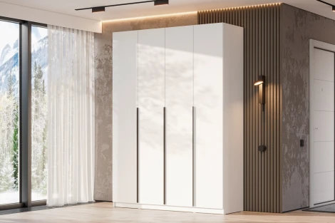 Шкаф распашной с наполнением Арника (13 полок) ШК 5 (1600), Белый