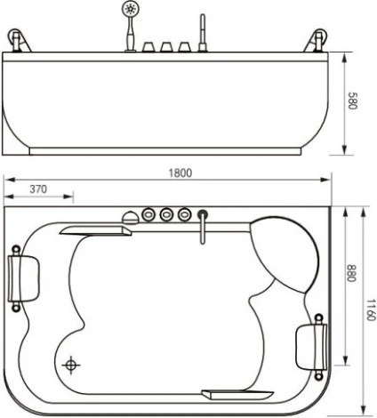 Акриловая ванна Gemy G9085 K L