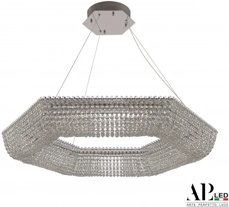 Подвесная люстра светодиодная APL LED Sicilia SH506.0.80.A.Ni.4000 (220V, хрусталь, на тросе)