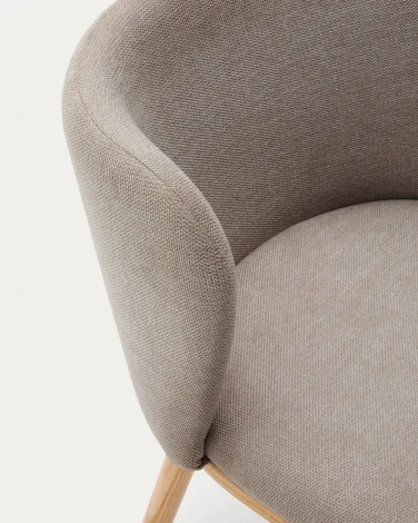 Ciselia Стул из коричневой синели и натурального массива ясеня La Forma (ex Julia Grup) арт.217213