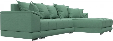 Диван угловой НордСтар правый угол (Зеленый/Рогожка) Лига Диванов арт.123501