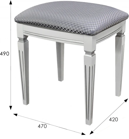 Банкетка Васко В 107Н белый/серебро, Атина серебро от фабрики Mebelik