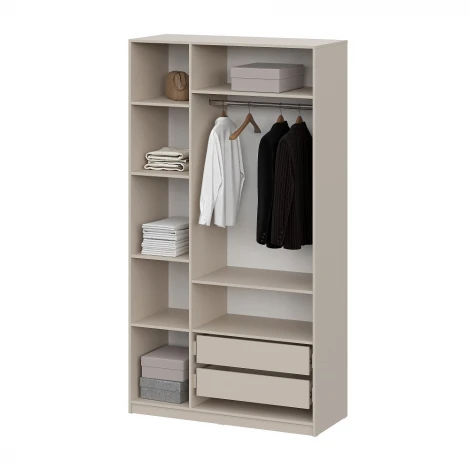 Шкаф распашной с наполнением Арника (7 полок + 2 ящика + штанга) ШК 5 (1200), Меланж