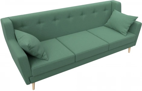 Диван кухонный прямой Брайтон 3 (Зеленый/Рогожка) Лига Диванов арт.123185