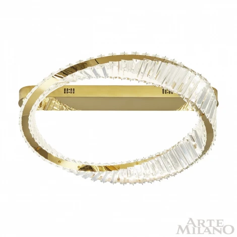 Потолочный светильник круглый Arte Milano Venezia 316223/D600 GD (регулировка яркости, LED, 220V, хрусталь, пульт управления, круглые)