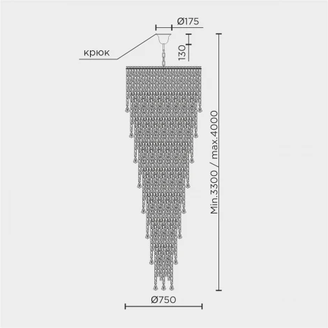 Подвесная люстра хрустальная Modelux ML.905.750 GD