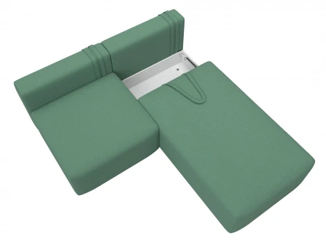 Диван угловой модульный Лига-060 НПБ угол универсальный (ЛДСП,Брус,Фанера/Пластик/Рогожка/Зеленый) Лига Диванов 129717