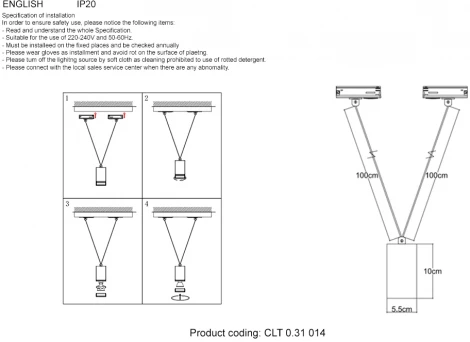 Трековый светильник однофазный Crystal Lux CLT 0.31 014 WH