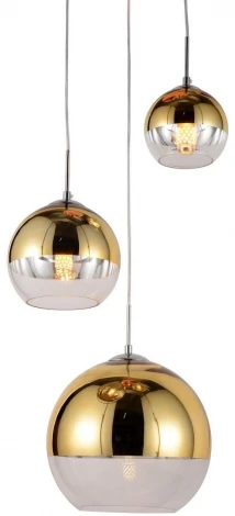 Подвесной светильник Lumina Deco Veroni LDP 1029-3 GD (220V, на проводе, шар)