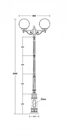 Наземный фонарь Oasis Light GLOBO L 88210LA 02C E7 Bl
