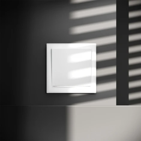 Выключатель одноклавишный с подсветкой (белый матовый) Voltum S70 VLS010202