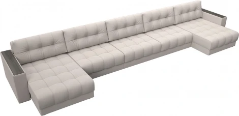 Диван П-образный с декором Лига-049 НПБ Мегалонг Лига Диванов (Замша) арт.128548