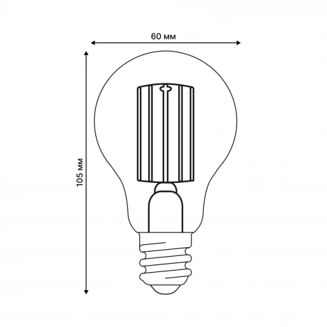 Лампа светодиодная, прозрачная, теплый белый свет 3000K Uniel Яркая A++ LED-A60-5W/3000K/E27/CL GLY01TR
