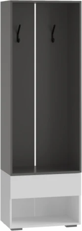 Прихожая Woodville Роут 0,6 м белый / графит арт.615371