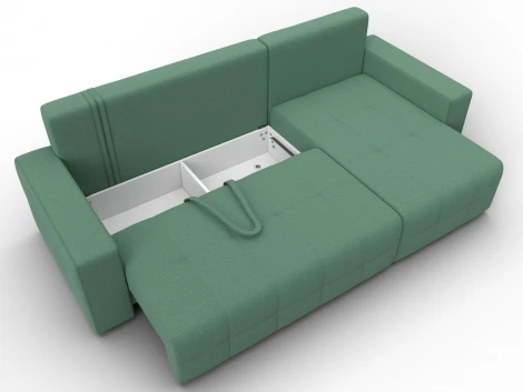 Диван угловой Лига-122 угол универсальный (ДСП,Брус,Рогожка/Зеленый) Лига Диванов 137601