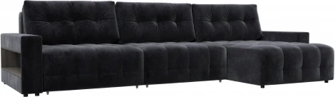 Диван угловой с полками Лига-053 НПБ Лонг Лига Диванов (Велюр) арт.128972