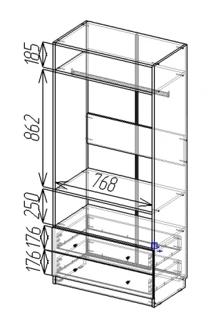 Шкаф "Девочки", Белый шёлк МАМА Девочки 102048