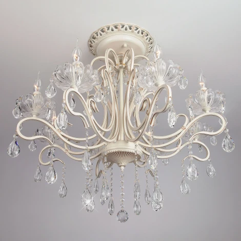 Потолочная люстра Eurosvet 12205 12205/8 белый (хрусталь Strotskis, подсвечник, свеча)