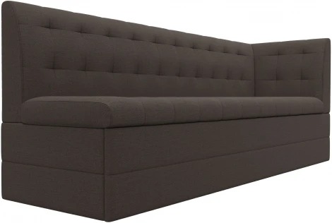 Диван кухонный Бриз с углом справа (Коричневый/Рогожка) Лига Диванов арт.122435