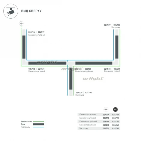 Коннектор тройной LGD-4TR-CON-INT-R2-BK (C) (IP20 Пластик) 026150