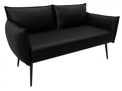 Диван прямой Лига-083 (Фанера/Металл/Экокожа/Черный) Лига Диванов 131068