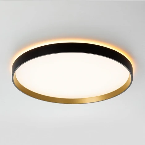 Настенно-потолочный светодиодный светильник IP40 Citilux Etalon CL750401R Черный+Золото с пультом и RGB подсветкой