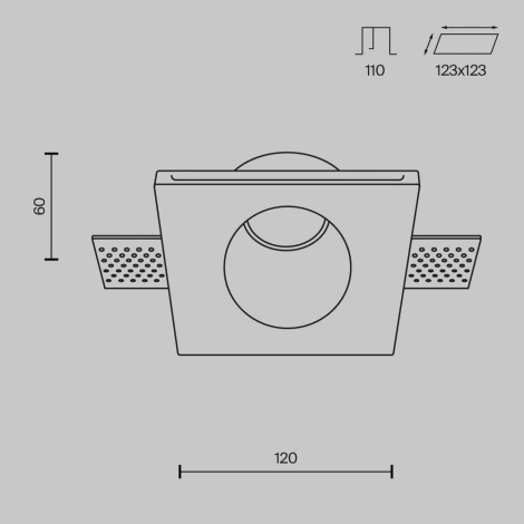 Встраиваемый светильник Gyps Modern GU10 1x35Вт Maytoni Technical DL001-1-01-W