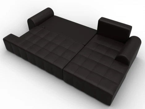 Диван угловой Лига-080 угол правый (ДСП/Пластик/Экокожа/Коричневый) Лига Диванов 134752