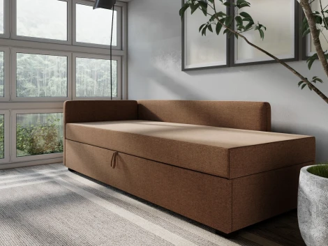 Диван-кровать Arsko Велес Угол левый рогожка коричневая