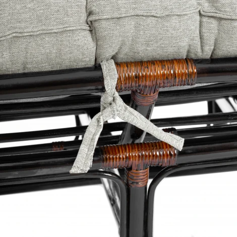 Диван MAMASAN/МАМАСАН 23/02 W /с подушкой/ 169х102х80см, античный черно-коричневый, матрац 182х119см, ткань серо-бежевая 3м 16/2 Tetchair 25284