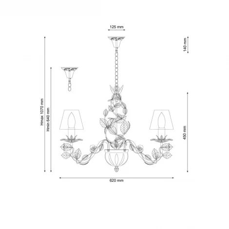 Подвесная люстра Lucia Tucci Fiori Di Rose 108.6 (220V, на цепи, цветы, ветки, розы)