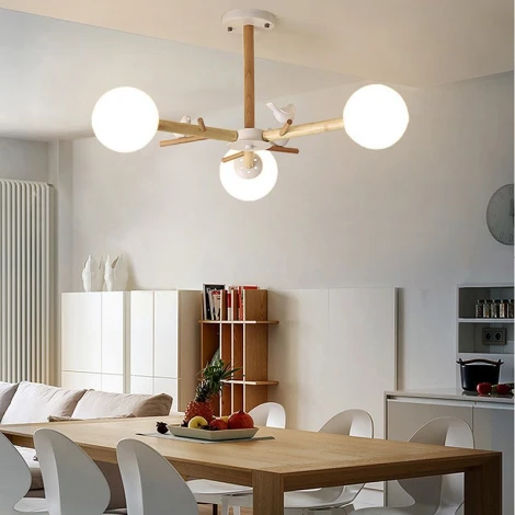 Потолочная люстра на штанге ImperiumLoft FINCH01 (220V, шарики, птички)