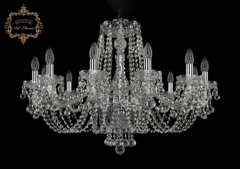 Подвесная люстра Art Classic 11.26 11.26.12.300.Cr.B (220V, хрусталь, на цепи, подсвечник, свеча)