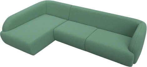 Диван угловой Лига-041 левый угол (Зеленый/Рогожка) Лига Диванов арт.124715L