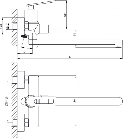 Смеситель Rush Palm PL2530-51 универсальный
