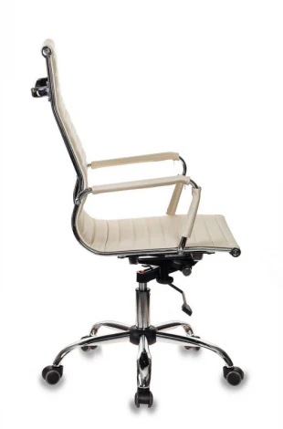 Кресло руководителя Бюрократ CH-883 слоновая кость эко.кожа крестовина металл хром