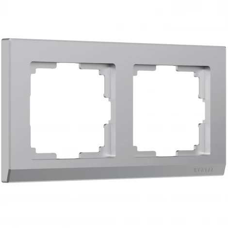 Рамка на 2 поста (серебряный) W0021806 (a050924)