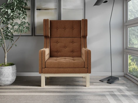 Кресло Arsko Айверс Хай Сосна рогожка коричневая