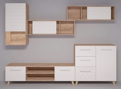 Шкафы Woodville Мариус М-05 дуб баррик / белый матовый