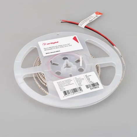Светодиодная лента MICROLED-M266-4mm 24V White6000 (12 W/m, IP20, 2216, 5m) (Arlight, узкая) 037823